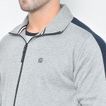 Men Grey Melange Solid Tracksuit