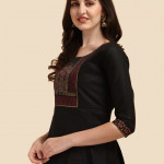 Black Floral Embroidered Kurti