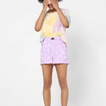 Women Purple & White Floral Printed Cotton Shorts