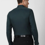 Men Green Slim Fit Solid Formal Shirt