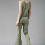 Women Green Ribbed Knit Co-Ords Set