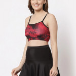 Women Red & Black Printed Swimwear