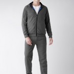 Men Blue & Charcoal Grey Solid Reversible Tracksuit