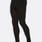 Men Black Solid Thermal Bottoms