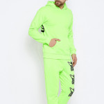 MEN Fluorescent Green Skeleton Print Oversized Tracksuit