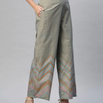 Chevron Print Full-Length Palazzo